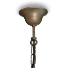 Lampă suspendată Elfico din alamă, sticlă transparentă și IP44 Viadurini