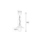 Lampă suspendată Elfico din alamă, sticlă transparentă și IP44 Viadurini