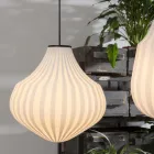 Lampă cu suspendare din sticlă albă cu design filigran ascuțit - rulotă Viadurini