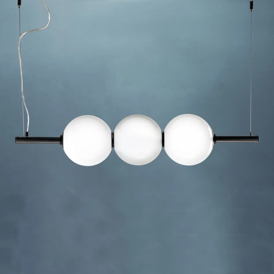 Lampa suspendata din sticla Venice suflata manual 95 cm - Jupiter Viadurini