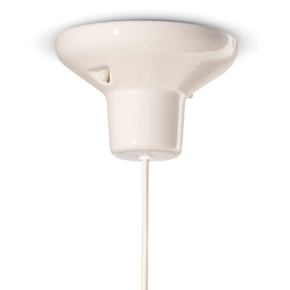 Lampa suspendata din sticla si ceramica colorata Made in Italy - Lariat Viadurini