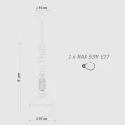 Lampa suspendata din sticla si ceramica colorata Made in Italy - Lariat Viadurini