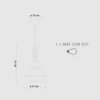 Lampa suspendata din sticla si ceramica colorata Made in Italy - Lariat Viadurini