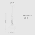 Lampa suspendata din sticla si ceramica colorata Made in Italy - Lariat Viadurini