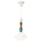 Lampa suspendata din sticla si ceramica colorata Made in Italy - Lariat Viadurini