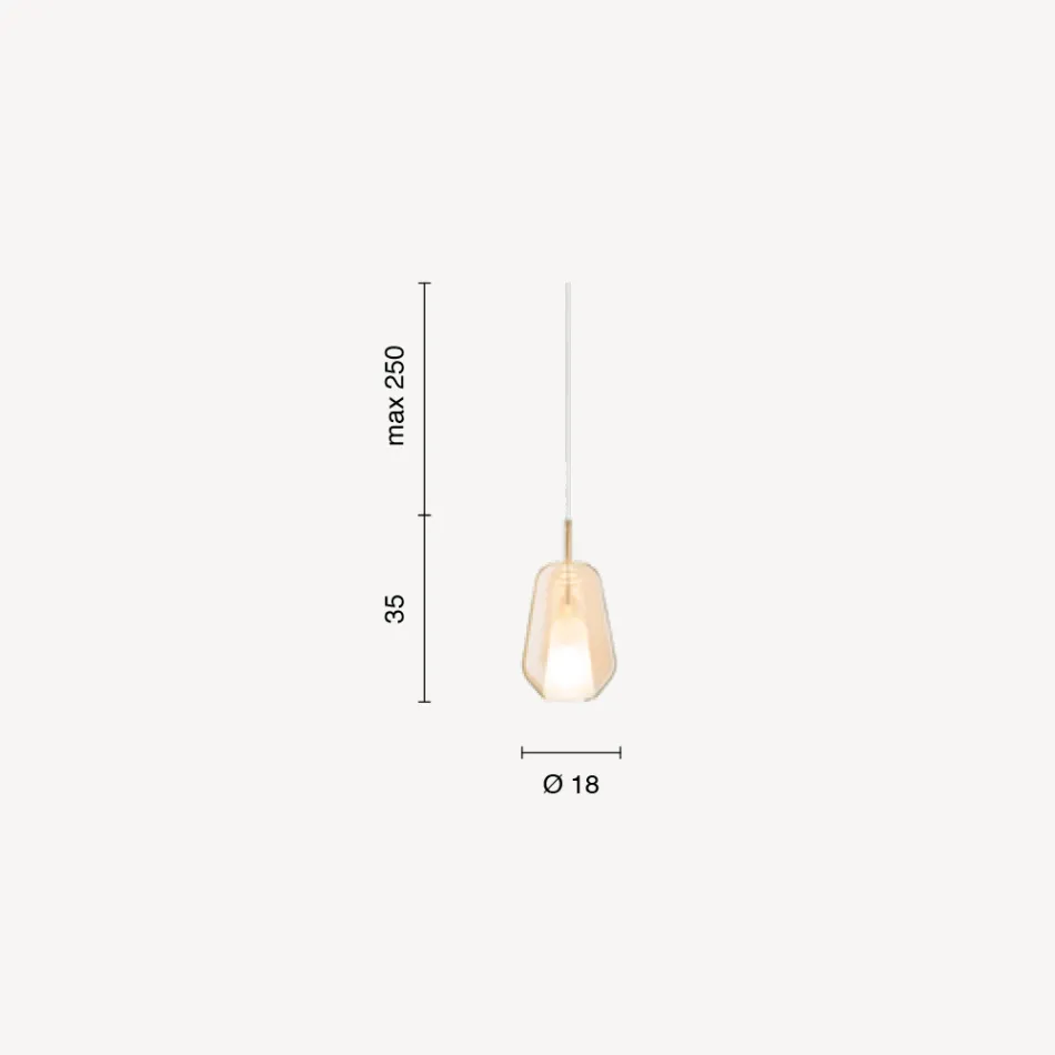 Lampă suspendată din sticlă și sârmă transparentă Made in Italy - Trilly Viadurini