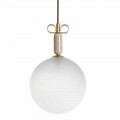 Lampă suspendată din sticlă, marmură și alamă Made in Italy - Bonton de Il Fanale