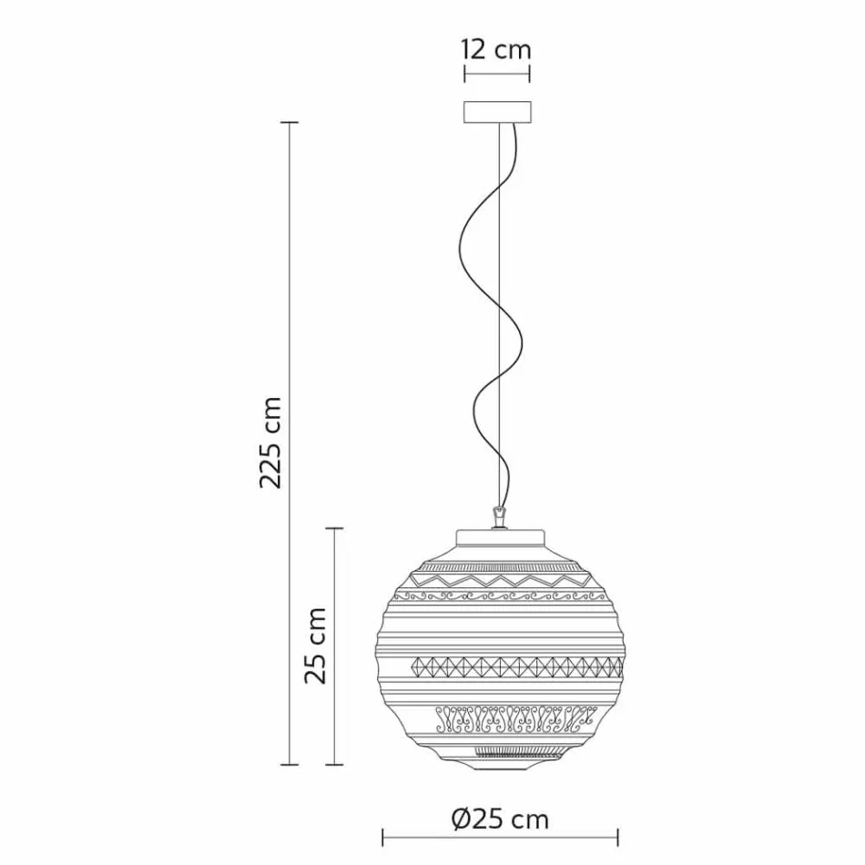 Lampă suspendată din sticlă satinată albă în 2 dimensiuni de design - Morse Viadurini