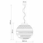 Lampă suspendată din sticlă satinată albă în 2 dimensiuni de design - Morse Viadurini