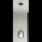 Lampa suspendata din satinata si sticla colorata Made in Italy - Trilly Viadurini