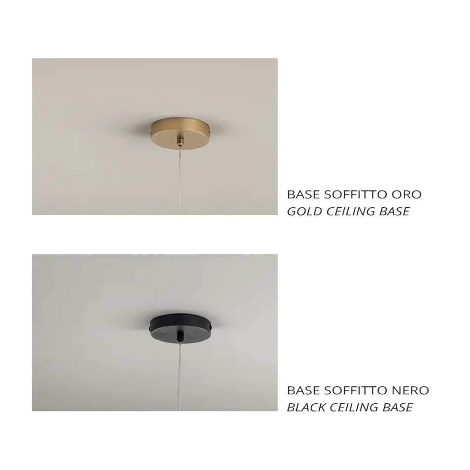 Lampă suspendată din sticlă suflată cu două straturi, fabricată în Italia - Trilly  Viadurini