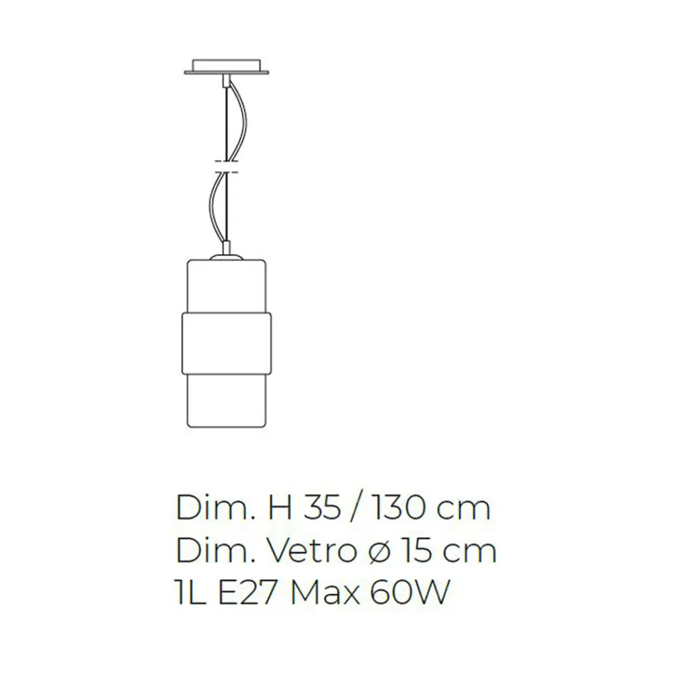 Lampa cu suspendare din sticla suflata manual la Venetia 15 cm - Satomi Viadurini