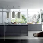 Lampă cu suspendare din sticlă suflată manual, fabricată la Veneția - bambus Viadurini