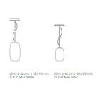 Lampă cu suspendare din sticlă suflată manual, fabricată la Veneția - bambus Viadurini