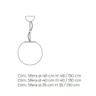 Lampă cu suspendare din sticlă venețiană albă suflată manual - Moon Viadurini