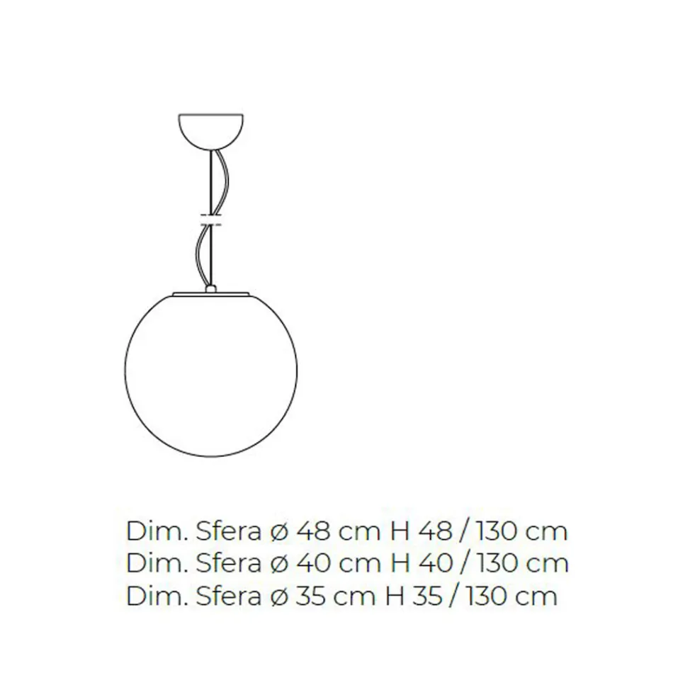 Lampă cu suspendare din sticlă venețiană albă suflată manual - Moon Viadurini