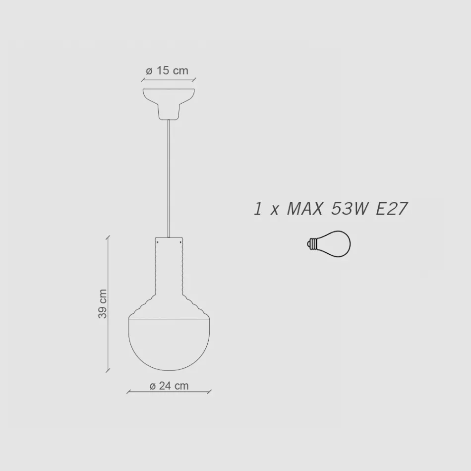 Lampă suspendată din sticlă pictată Made in Italy - Selaron Viadurini