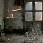 Lampă suspendată din fibră de sticlă albă și metal Design elegant - Solar Viadurini