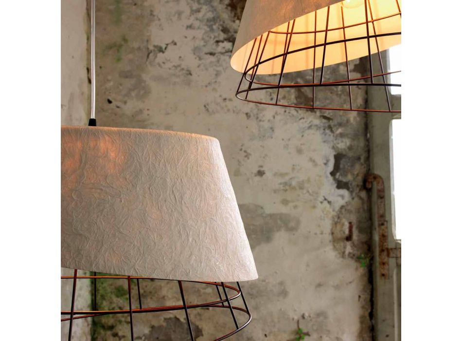 Lampă suspendată din fibră de sticlă albă și metal Design elegant - Solar Viadurini