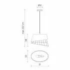 Lampă suspendată din fibră de sticlă albă și metal Design elegant - Solar Viadurini