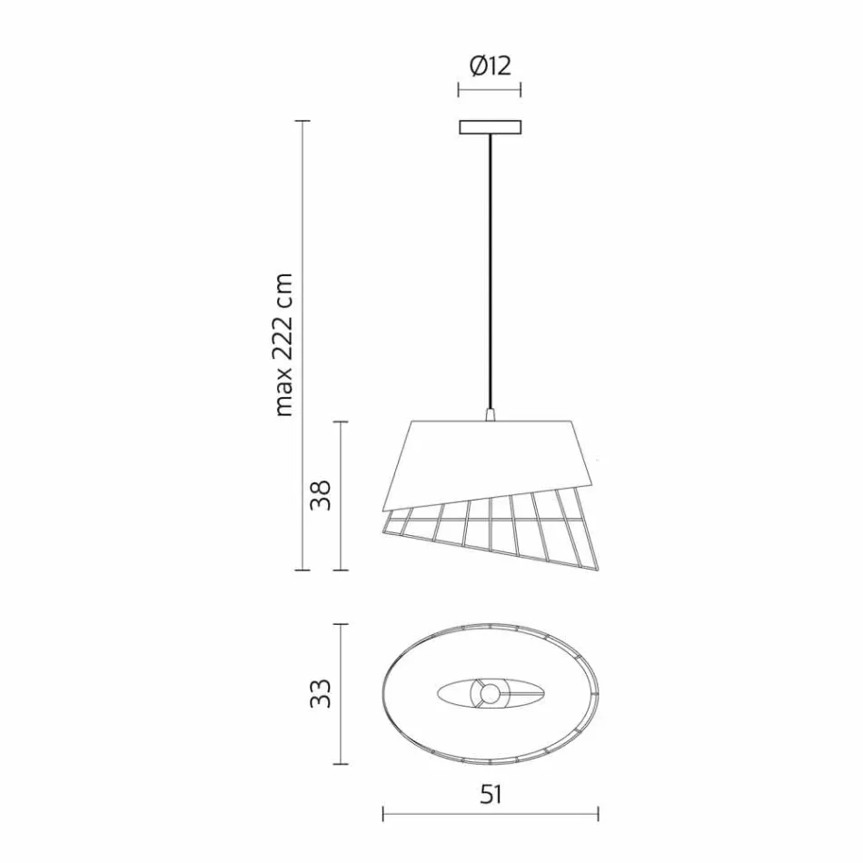 Lampă suspendată din fibră de sticlă albă și metal Design elegant - Solar Viadurini