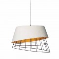 Lampă suspendată din fibră de sticlă albă și metal Design elegant - Solar