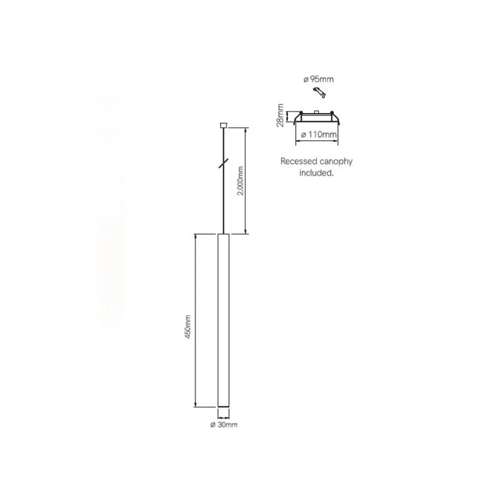 Lampa cu Suspensie Incastrat Led din Aluminiu Alb sau Negru - Rebolla Viadurini