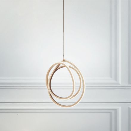 Lampă cu suspendare LED mare sau mică, cu design din metal auriu - punct Viadurini
