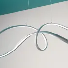 Lampa suspendata Led din Metal Argintiu, 2 Marimi Design Modern - Lumino Viadurini