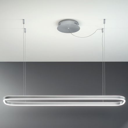 Lampa cu suspendare LED metalica cu difuzor din silicon - Balanta Viadurini