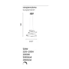 Lampa cu Suspensie LED din Metal Vopsit Alb sau Argintiu - Rivolta Viadurini