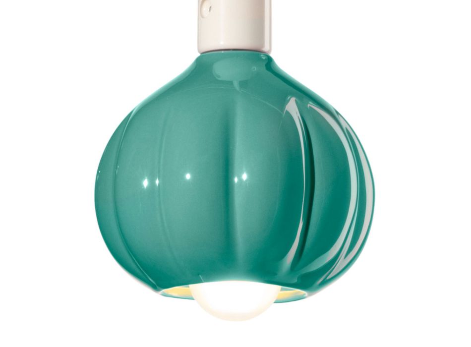 Lampă suspendată modernă din ceramică colorată, fabricată în Italia - Afoxe Viadurini