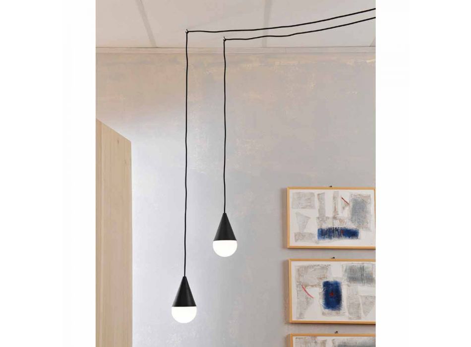 Lampă modernă cu pandantiv, model negru Drop Viadurini