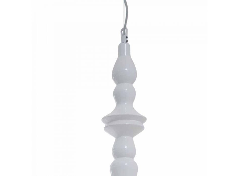 Abajur de lampă cu suspensie scurt în ceramică albă lucioasă - Cadabra Viadurini
