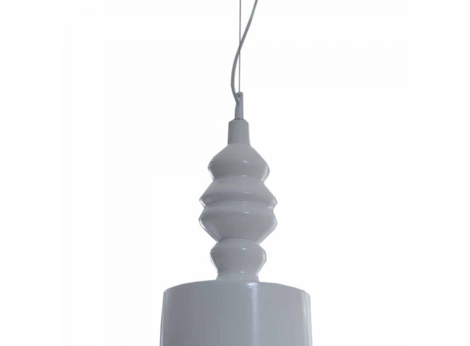 Abajur de lampă cu suspensie în ceramică alb lucios - Cadabra Viadurini