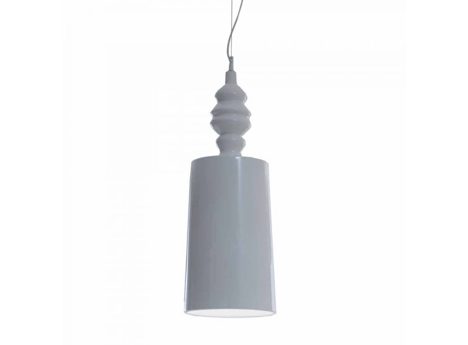 Abajur de lampă cu suspensie în ceramică alb lucios - Cadabra