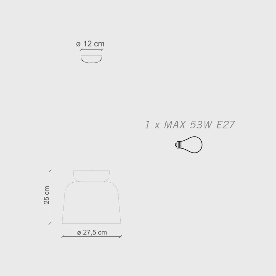 Lampa cu Suspensie Din Ceramica Colorata Made in Italy - Corcovado Viadurini