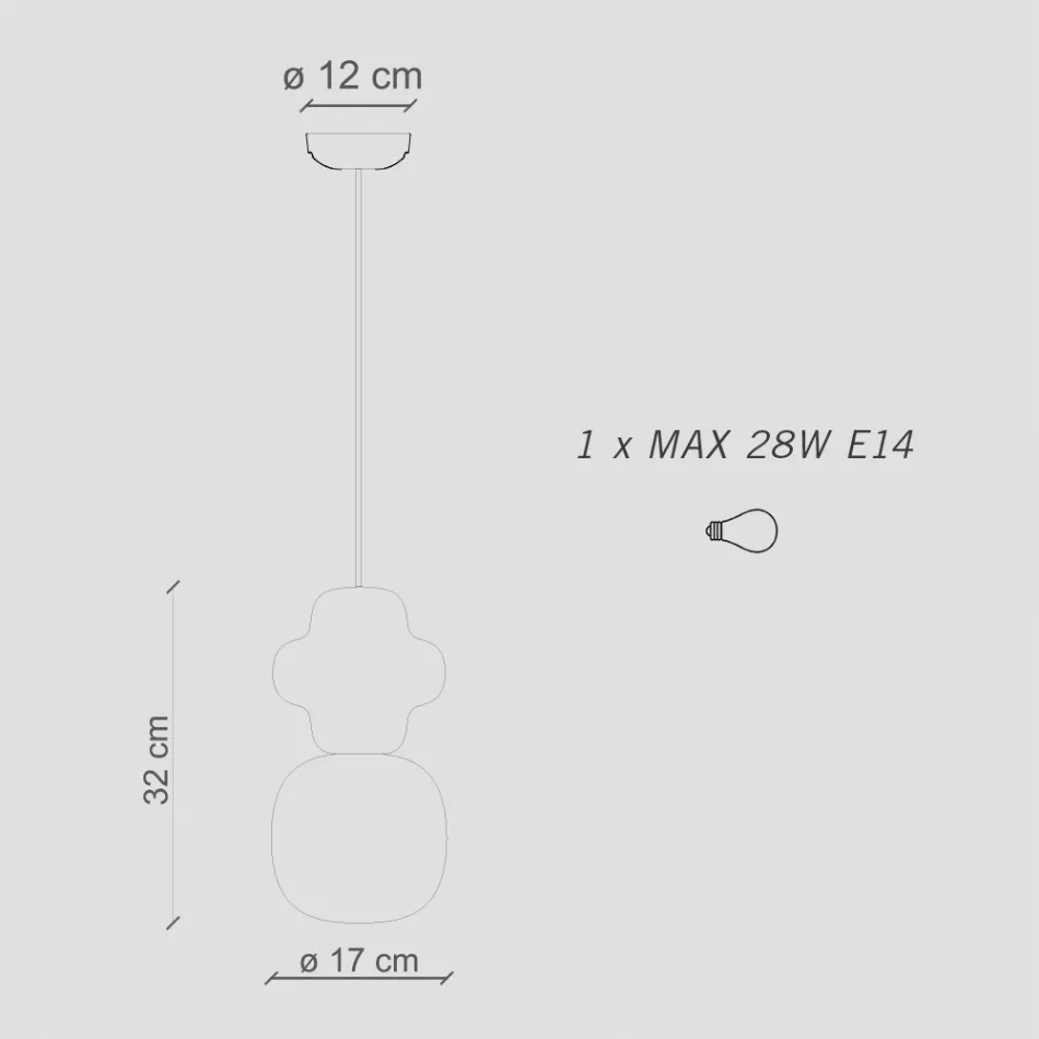 Lampa cu Suspensie Din Ceramica si Sticla Made in Italy - Capocabana Viadurini