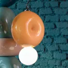 Lampă rotundă cu suspendare din ceramică, fabricată în Italia - Bumbum Viadurini