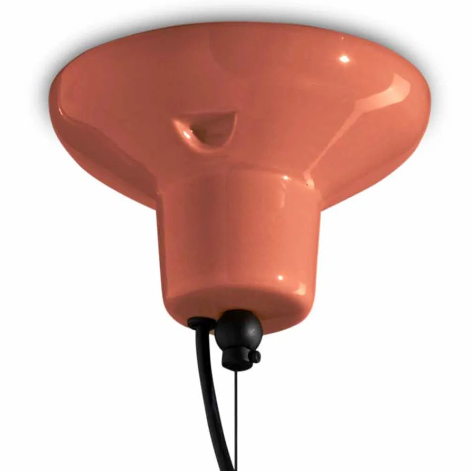 Lampă rotundă cu suspendare din ceramică, fabricată în Italia - Bumbum Viadurini