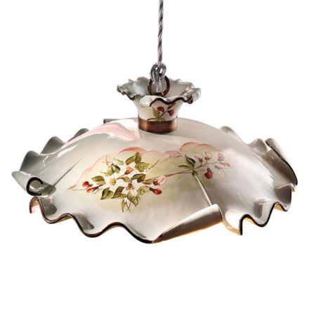 Suspensie lampă de ceramică decorate rustic Ferroluce Milano Viadurini