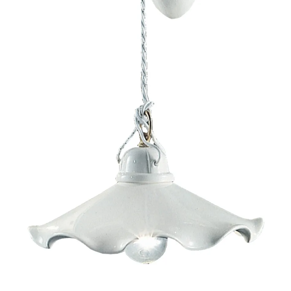 Lampă cu suspendare Ups and Down din ceramică lucioasă ondulată - Belluno Viadurini