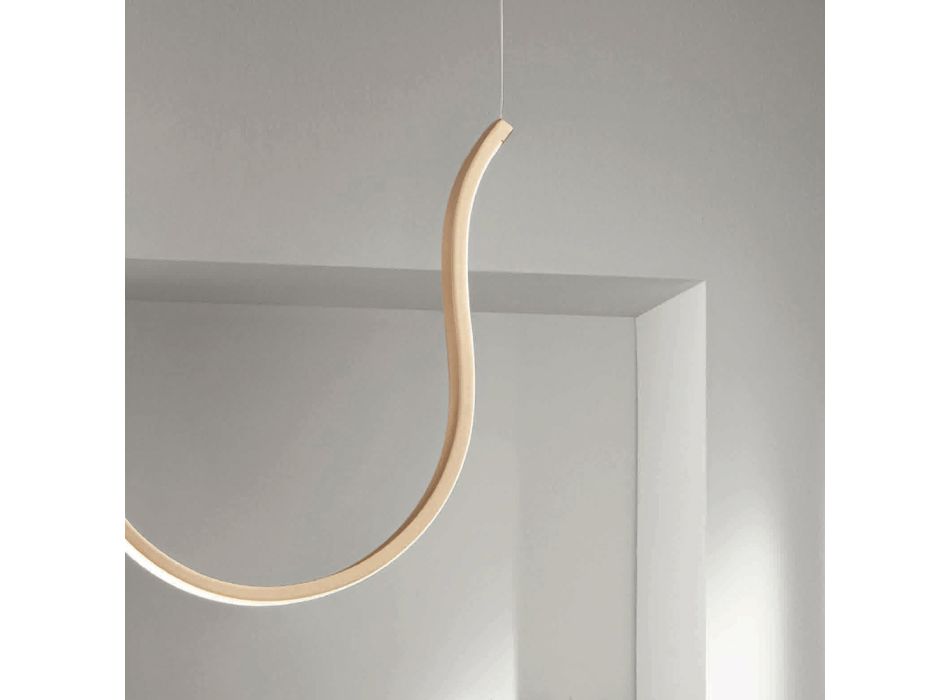 Lampă cu suspendare simplă cu lumină LED din metal vopsit - brad Viadurini