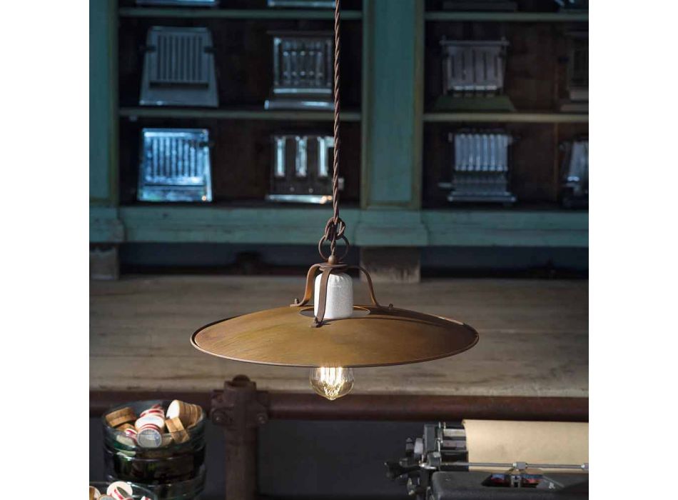 Agățat lampă artizanale stil industrial Ferroluce Viadurini