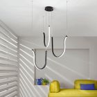 Lampa cu Suspensie Tripla cu Lumina LED din Metal Vopsit - Brad Viadurini