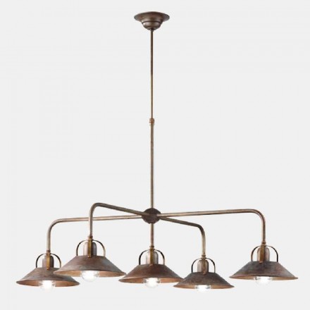 Lampă suspendată de design vintage cu 5 lumini din alamă - Cascina de Il Fanale Viadurini