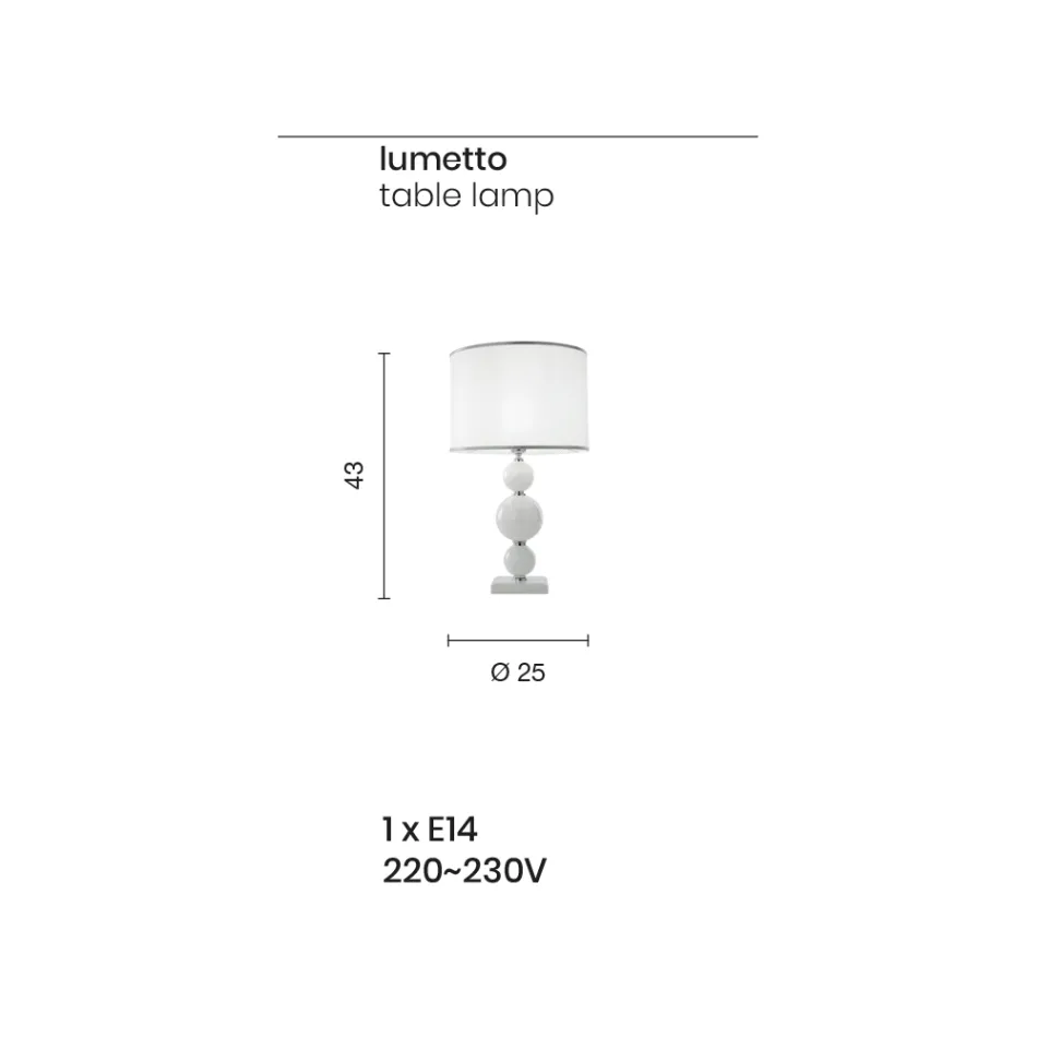 Lampă de sprijin clasică din sticlă și metal artizanal italian - Memore Viadurini