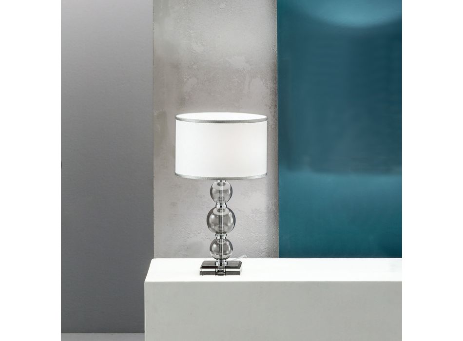 Lampă de sprijin clasică din sticlă și metal artizanal italian - Memore Viadurini