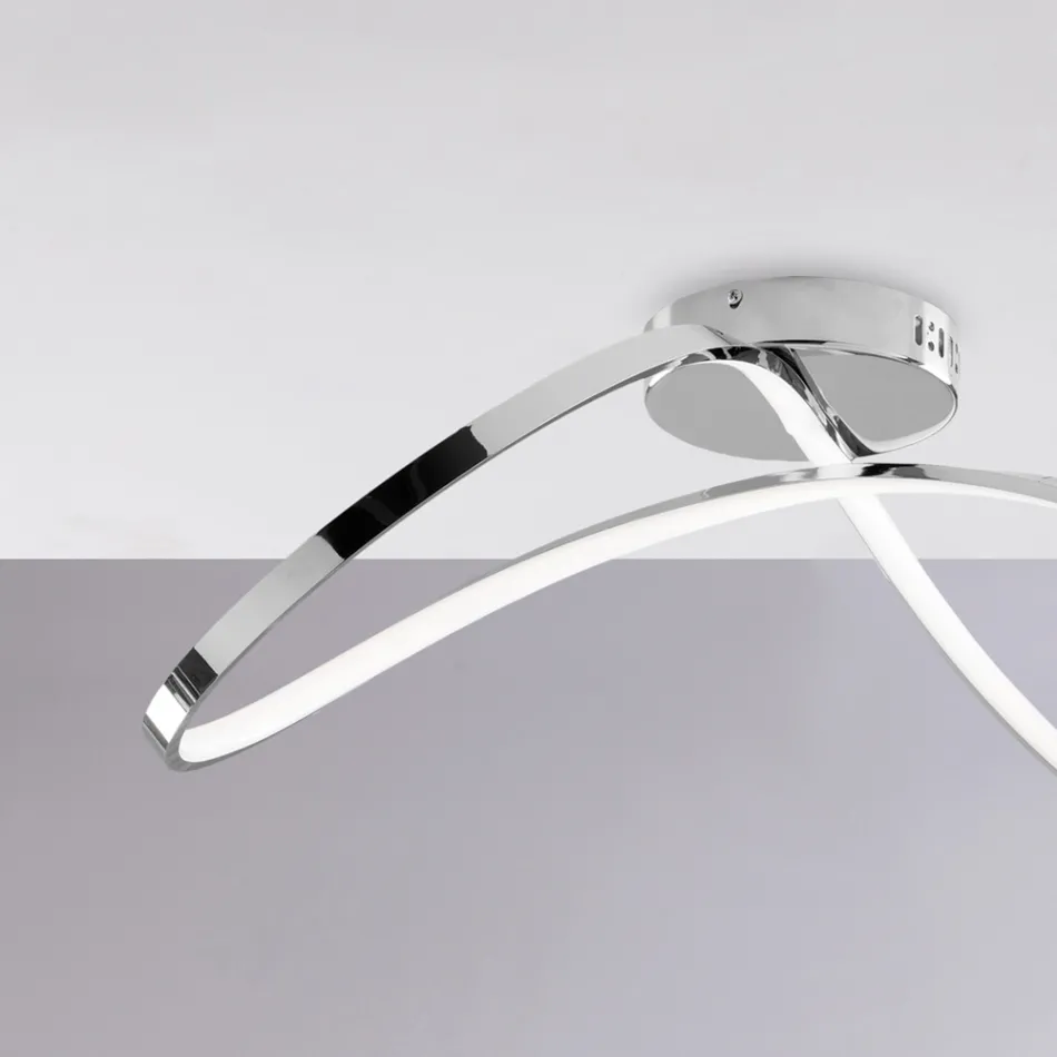 Lampă din sticlă și metal lucrată manual, ideală pentru camere de zi și dormitoare – Apollo Viadurini