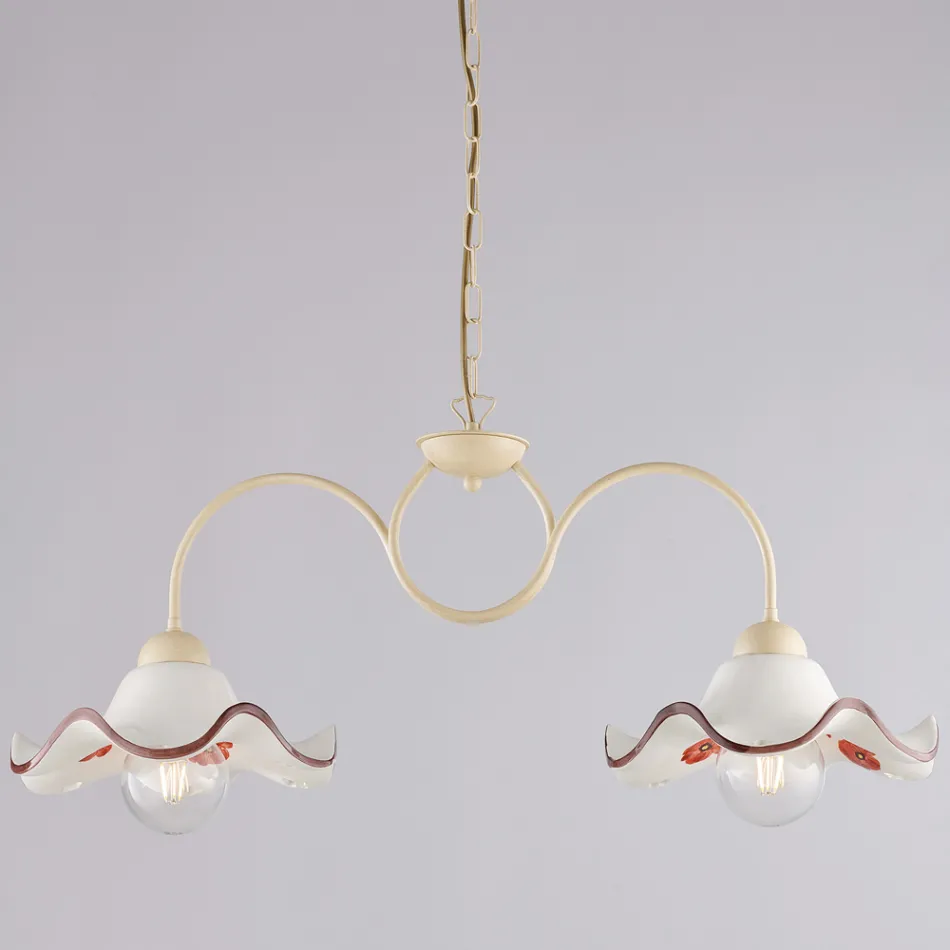 Lampă din sticlă și metal lucrată manual, fabricată în Italia, pentru living și dormitor - Merope Viadurini